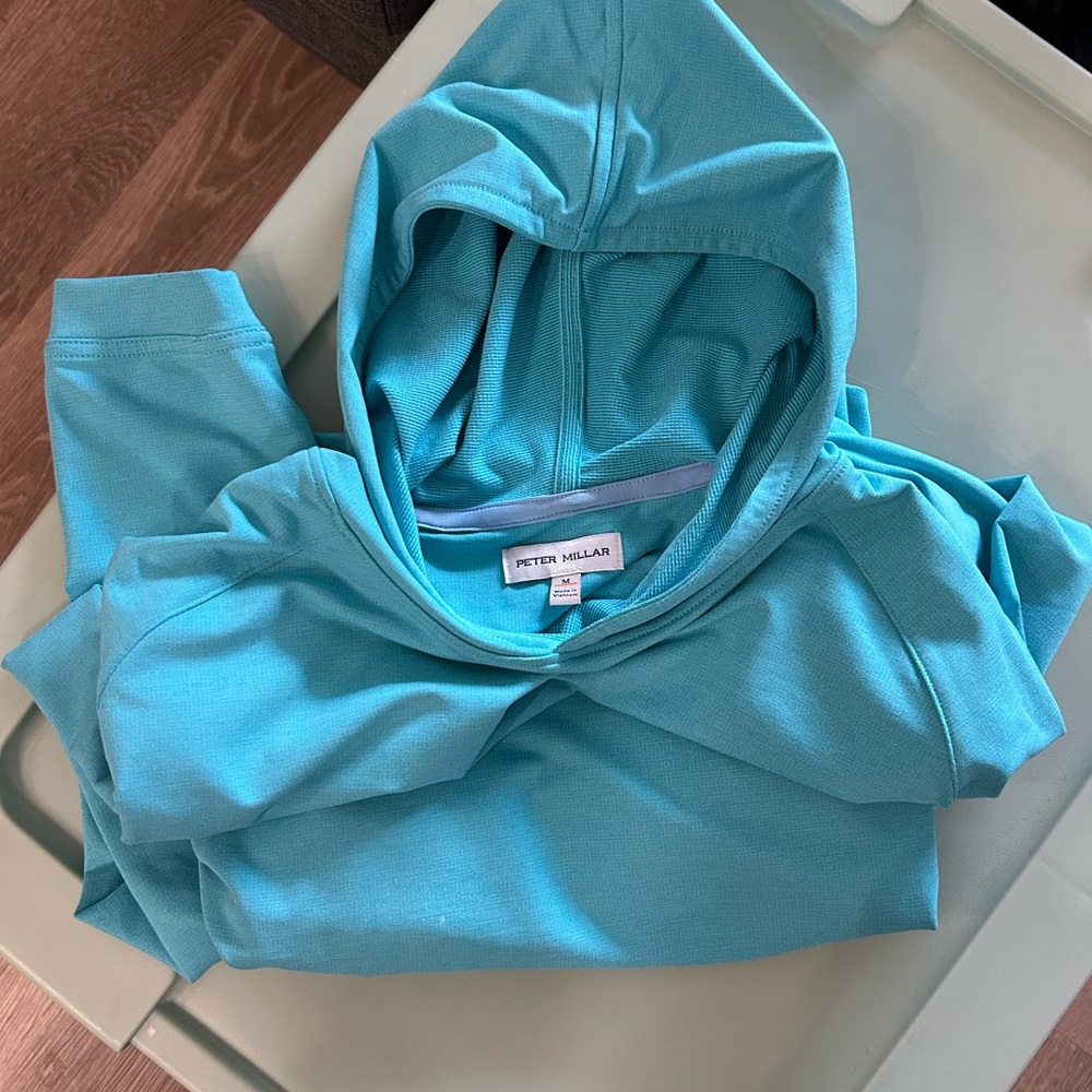Peter Millar Aqua/ Teal Golf Pullover